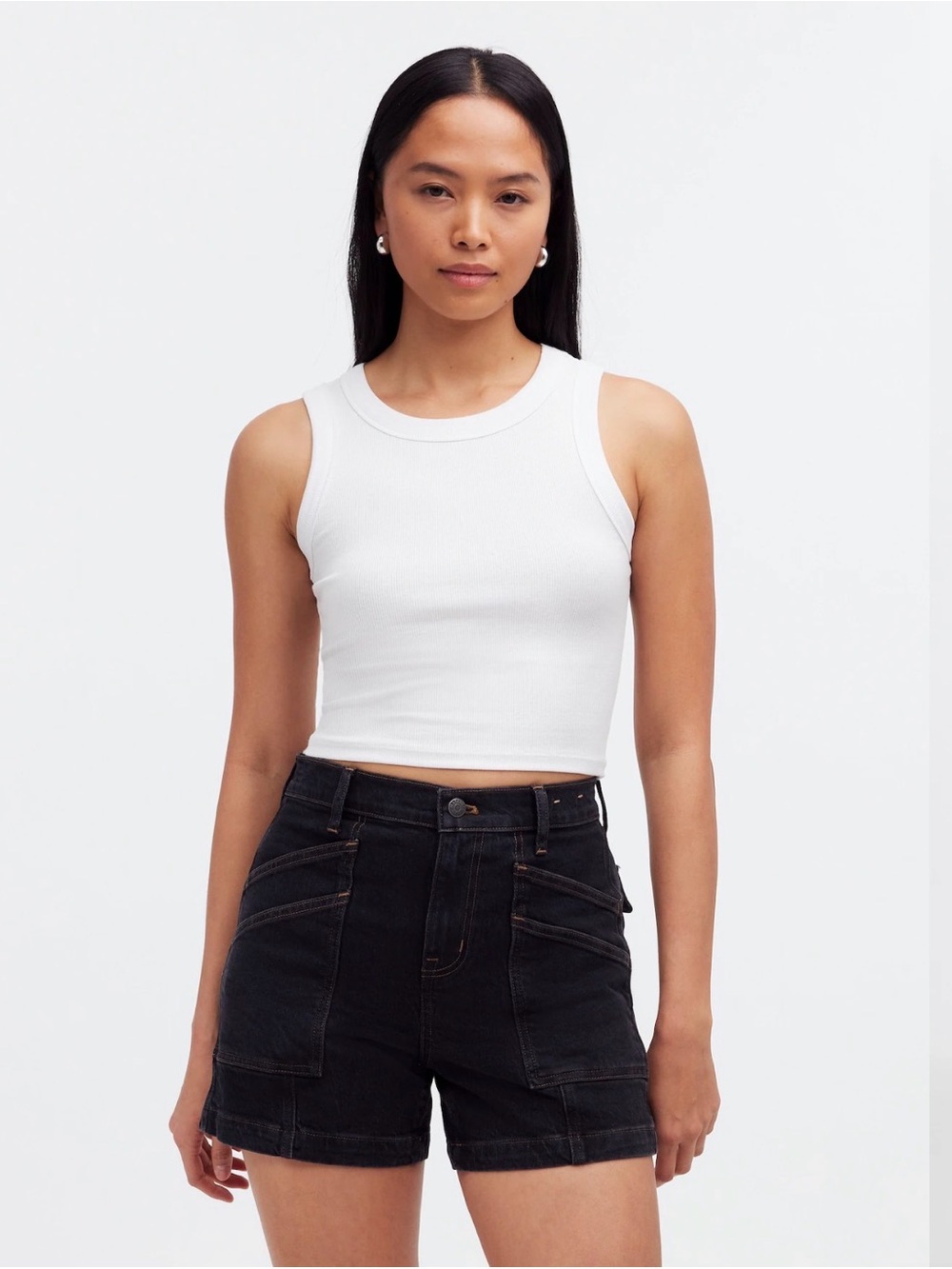 Madewell perfect vintage mid length jean short - size 30